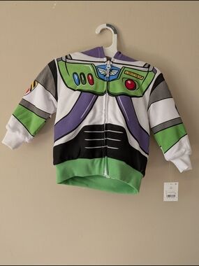 Buzz Lightyear Green & White Kids Sherpa Zip Up Jacket